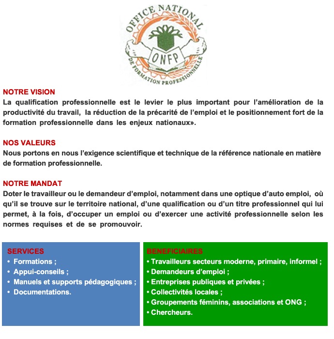 Office National de Formation Professionnelle Office National de Formation Professionnelle