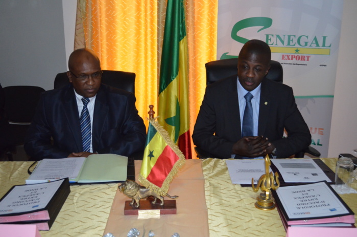 Le DG de la BNDE, M. Thierno Seydou Nourou Sy avec le DG de SENEGAL EXPORT (ASEPEX), Dr Malick Diop