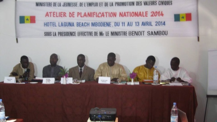  Mbodjène (Mbour région de Thiès), atelier national de planification du  Ministère de la Jeunesse, de l’Emploi et de la Promotion des Valeurs Civiques, l’emploi et la promotion des valeurs citoyennes au centre des préoccupations des autorités du dépa