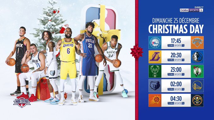 Diffusion NBA Christmas Day : à quelles heures et sur quelle chaîne voir les matchs ?