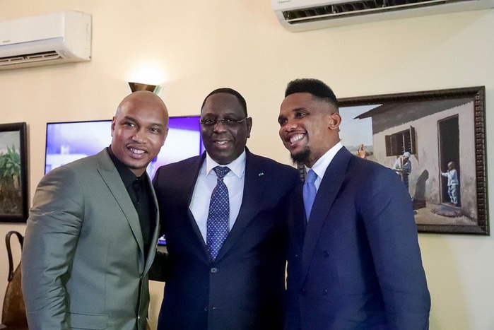 PRESTATION DE SERMENT DE GEORGES WEAH : Le Président Macky Sall pose avec El hadj Ousseynou Diouf et Samuel Eto'o