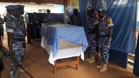 Centrafrique : Dernier hommage de la Minusca au casque bleu sénégalais Racine Diène