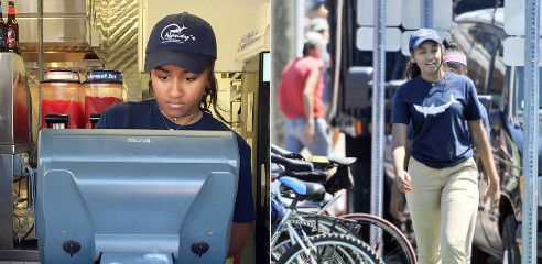 Regardez : Sasha, la fille du Président Obama travaille dans un resto de fruits de mer, pour avoir un revenu pendant les vacances.