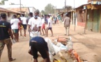 Lutte contre la covid-19 à Kolda : Opérations de nettoiement et de désinfection de la gare routière et du marché.